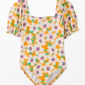 Hanna Andersson Colorful Patterned Puff Sleeve One Piece Size 10